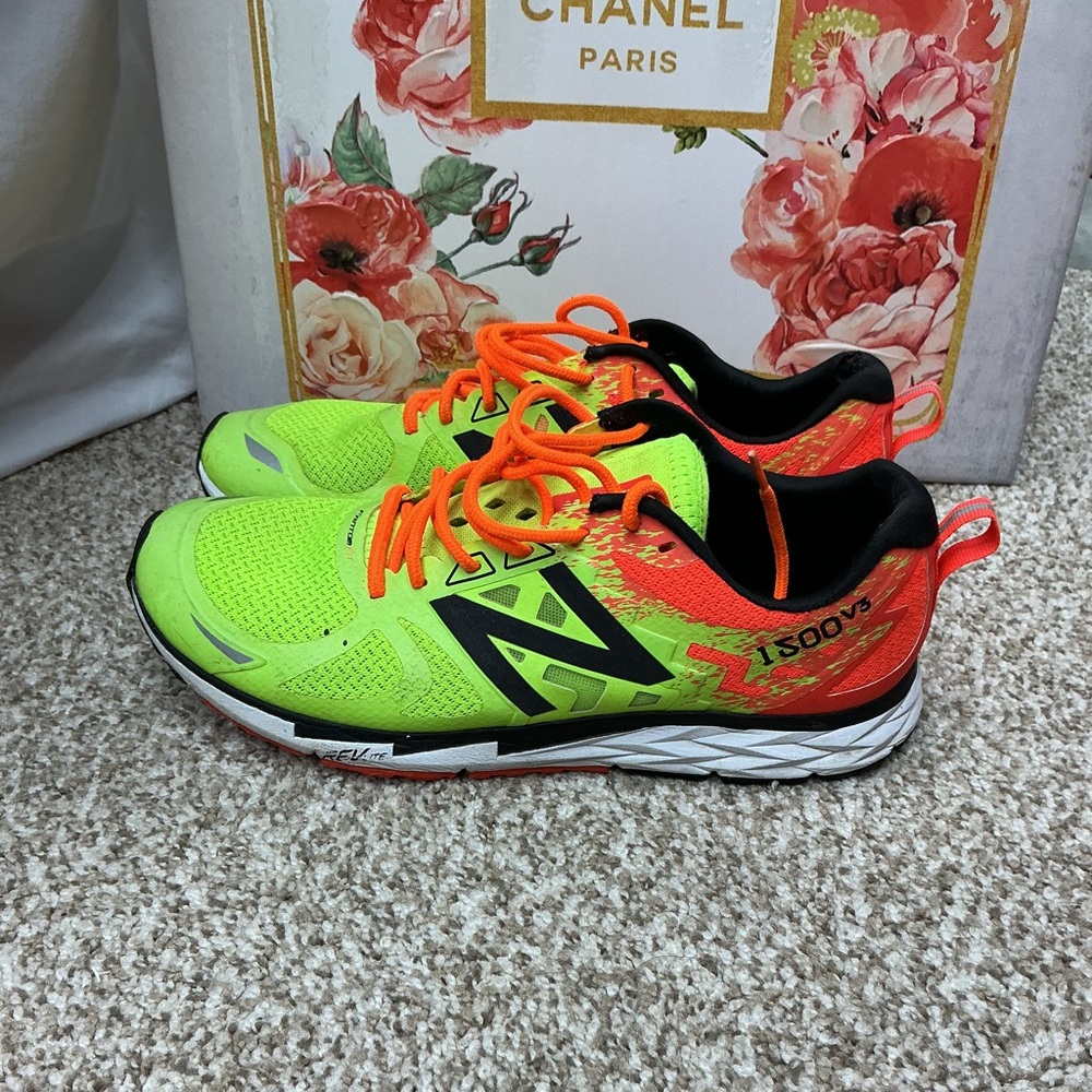 New Balance Neon Yellow & Orange Athletic Running Shoes